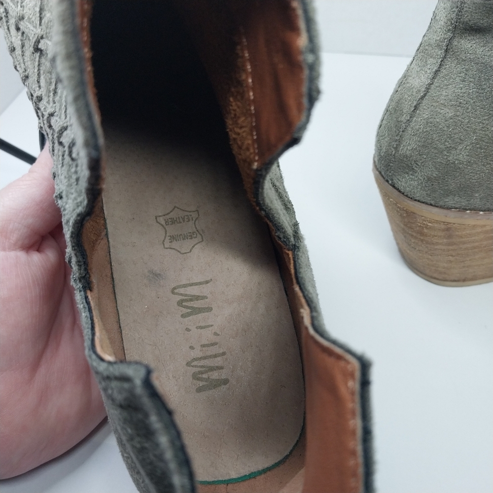 Mi.iM Womens Size 8.5 M LAVIN Western Leather Olive Green Pull On Ankle Booties - Picture 9 of 12